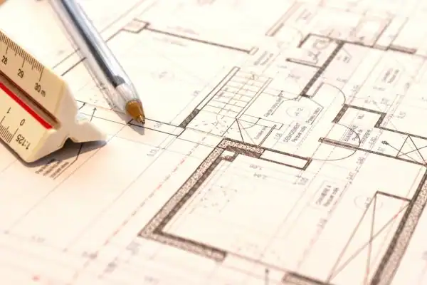 Image of architect Corby drawings